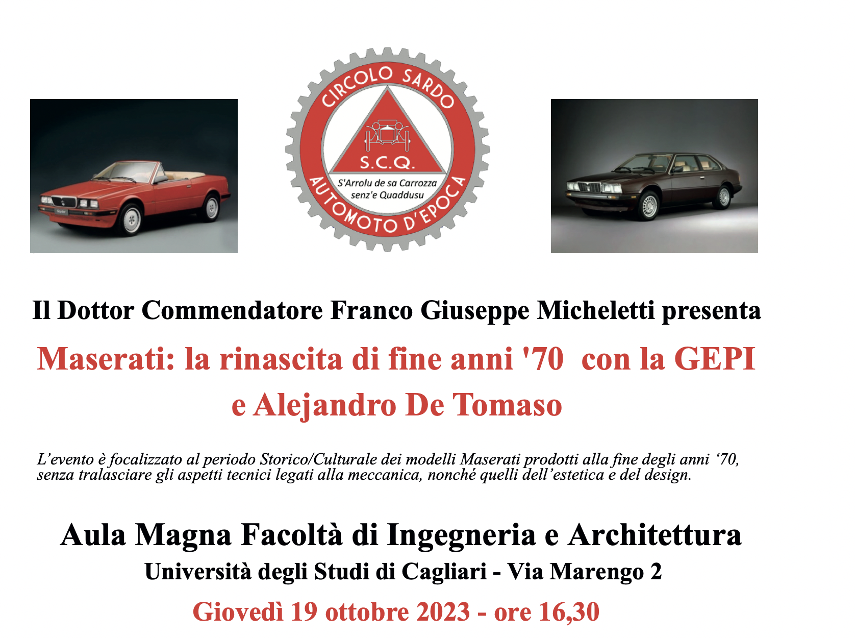 Maserati: la rinascita di fine anni '70 con la GEPI e Alejandro De Tomaso